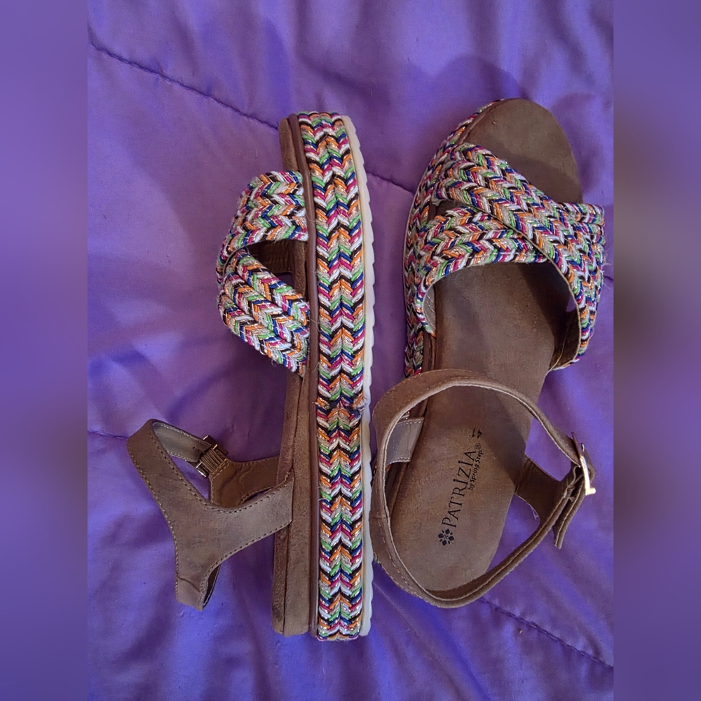 Patrizia Rocking Espadrille Rainbow Platform Sandal sz 41 (10)